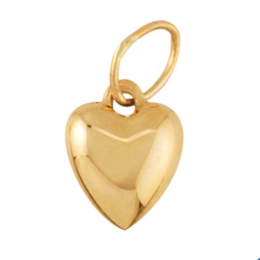 14K Yellow Gold “Puffed Heart” Charm